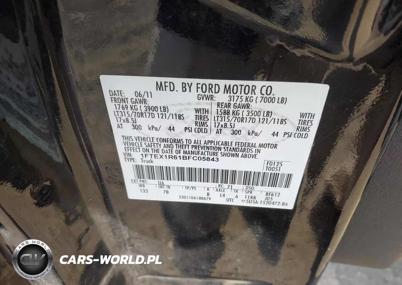 2011 Ford F-150 Svt Raptor VIN:1FTEX1R61BFC05843 - 9