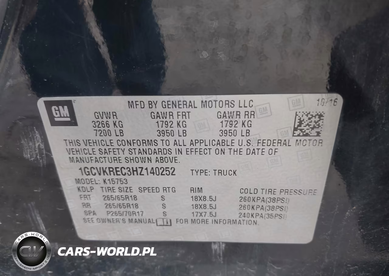 2017 Chevrolet Silverado 1500 2Lt VIN:1GCVKREC3HZ140252 - 9