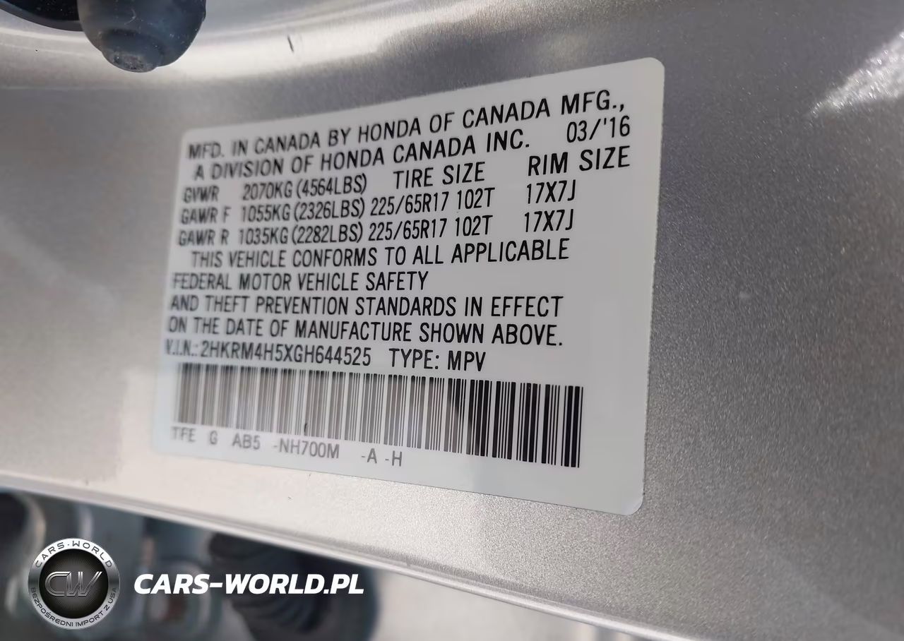 2016 Honda Cr-V Ex VIN:2HKRM4H5XGH644525 - 9
