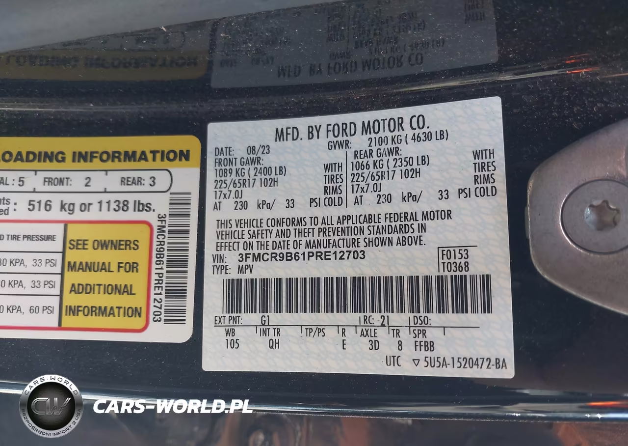 2023 Ford Bronco Sport Big Bend VIN:3FMCR9B61PRE12703 - 9