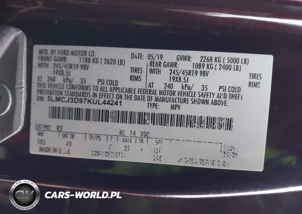 2019 Lincoln Mkc Reserve VIN:5LMCJ3D97KUL44241 - 9