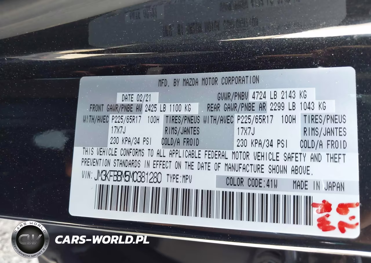 2021 Mazda Cx-5 Sport VIN:JM3KFBBM5M0381280 - 9
