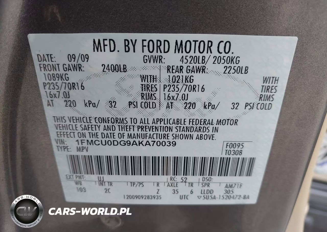 2010 Ford Escape Xlt VIN:1FMCU0DG9AKA70039 - 9