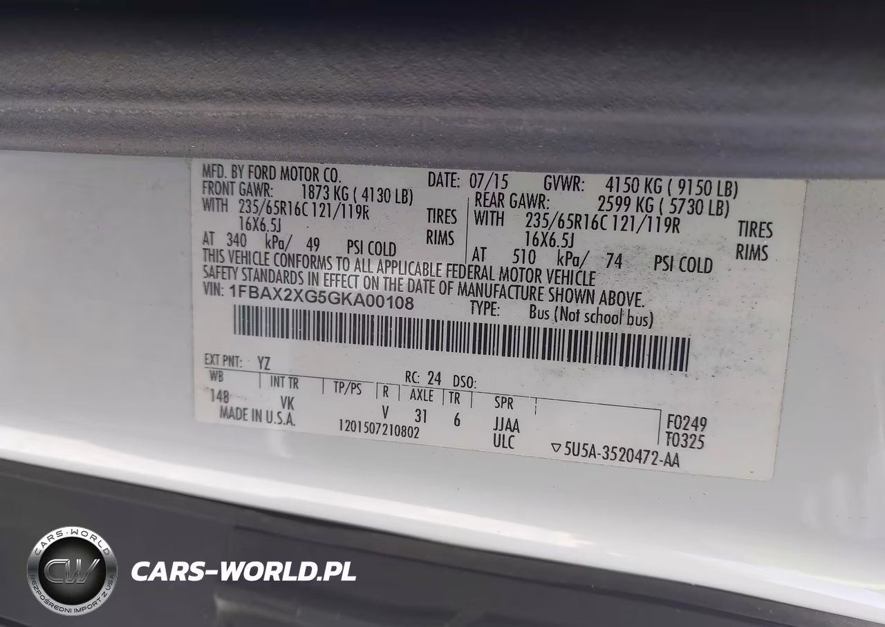 2016 Ford Transit-350 Xl VIN:1FBAX2XG5GKA00108 - 9
