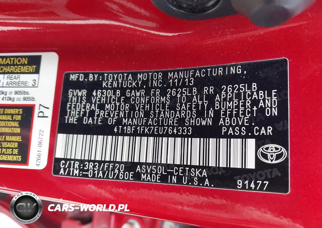2014 Toyota Camry Se VIN:4T1BF1FK7EU764333 - 9