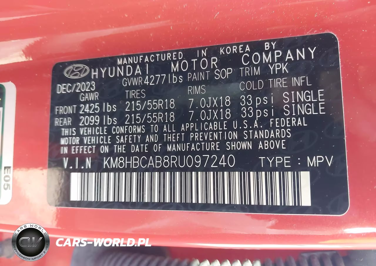 2024 Hyundai Kona Sel VIN:KM8HBCAB8RU097240 - 9