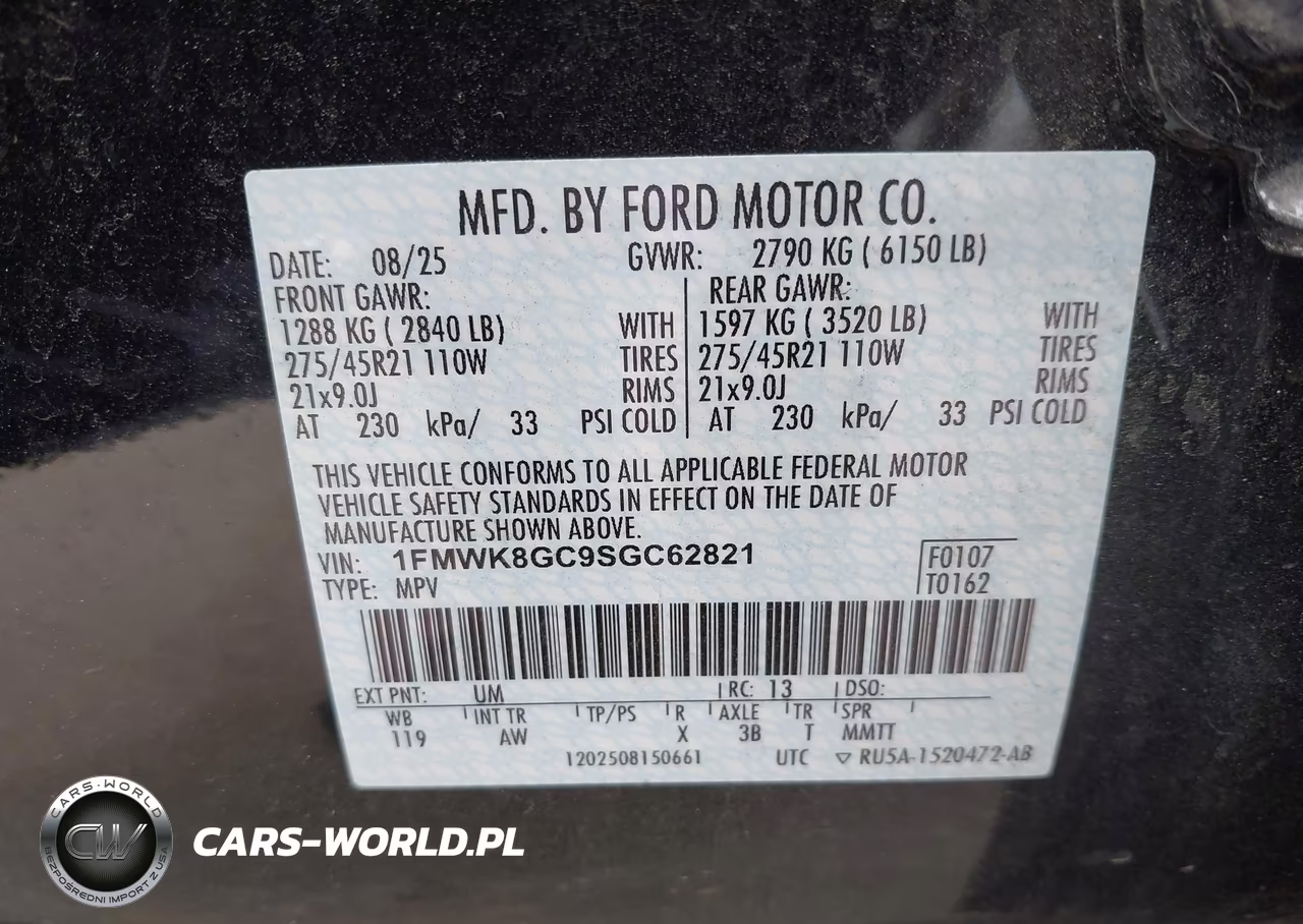 2025 Ford Explorer St VIN:1FMWK8GC9SGC62821 - 9