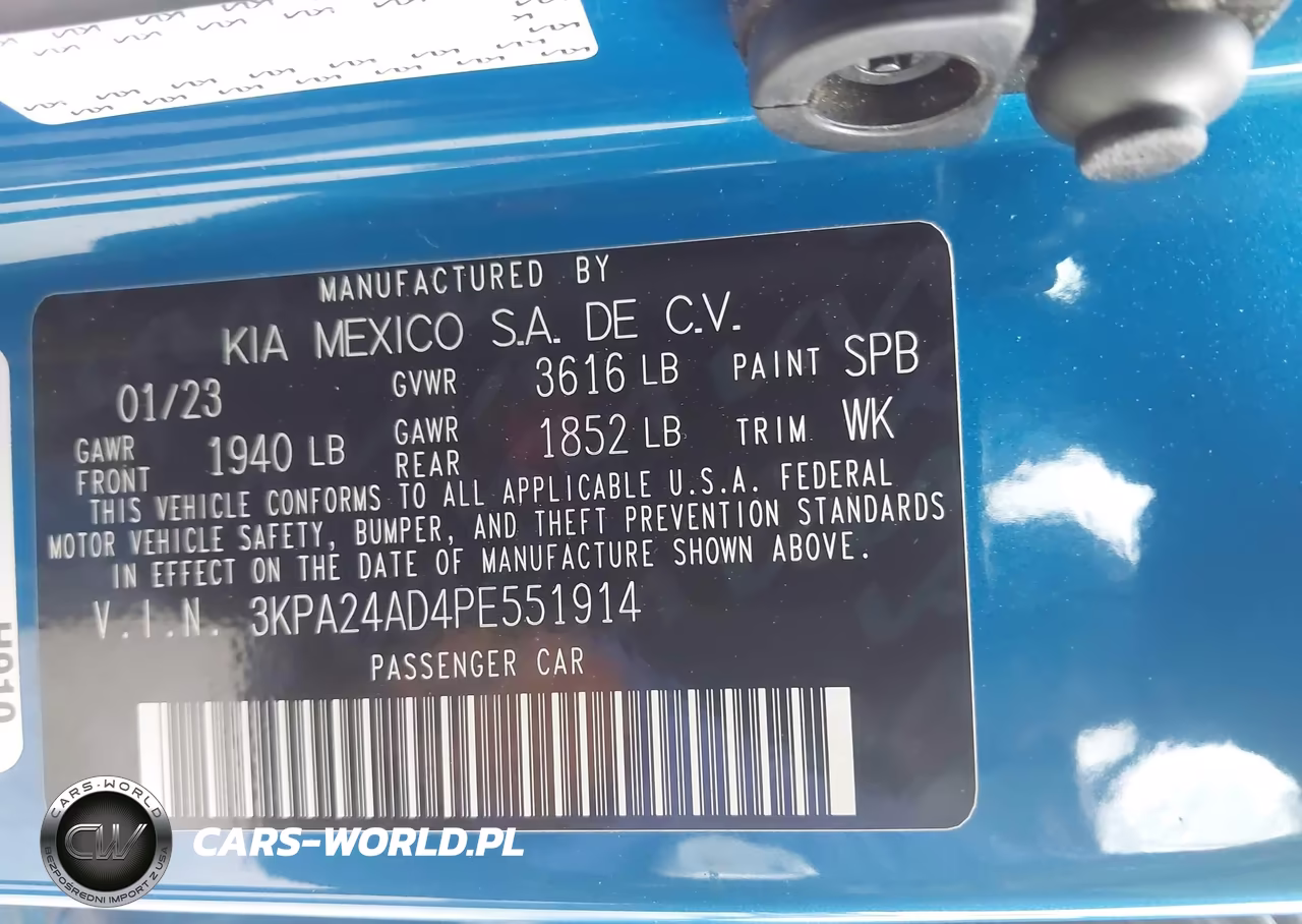 2023 Kia Rio S VIN:3KPA24AD4PE551914 - 9