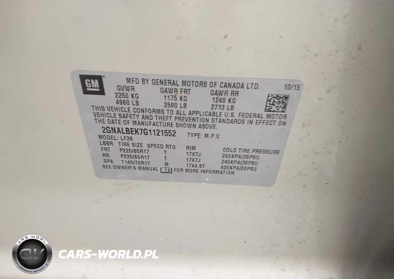 2016 Chevrolet Equinox Ls VIN:2GNALBEK7G1121552 - 9
