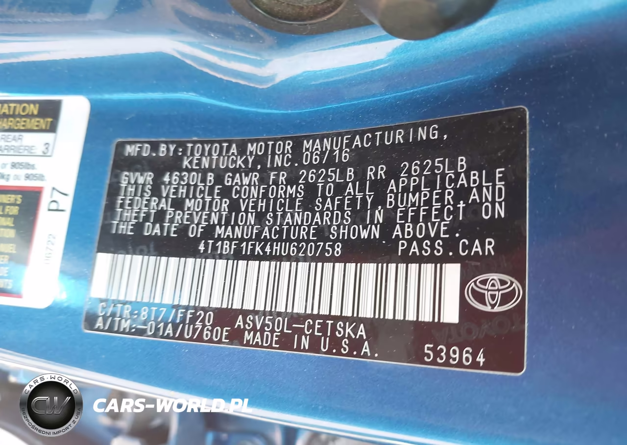 2017 Toyota Camry Se VIN:4T1BF1FK4HU620758 - 9