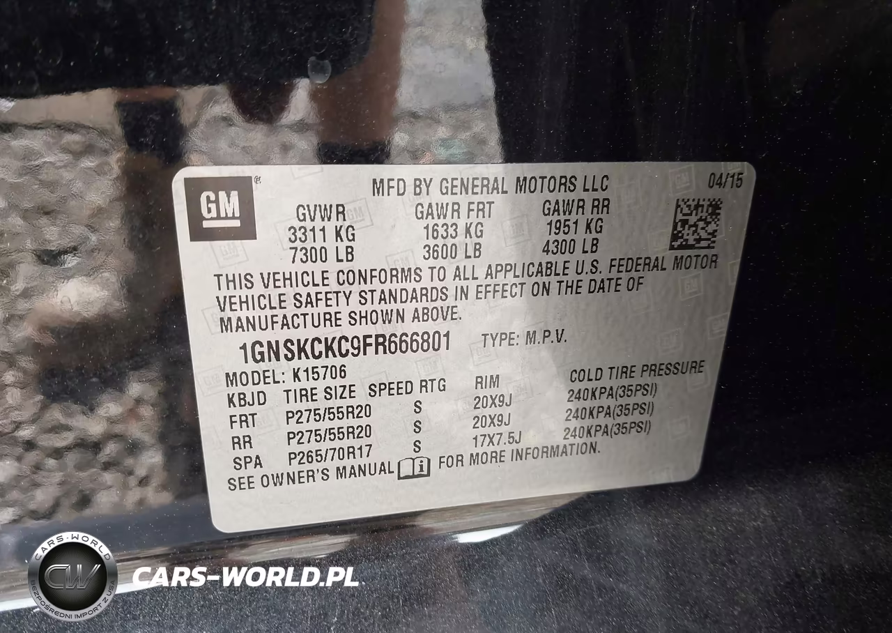 2015 Chevrolet Tahoe Ltz VIN:1GNSKCKC9FR666801 - 9