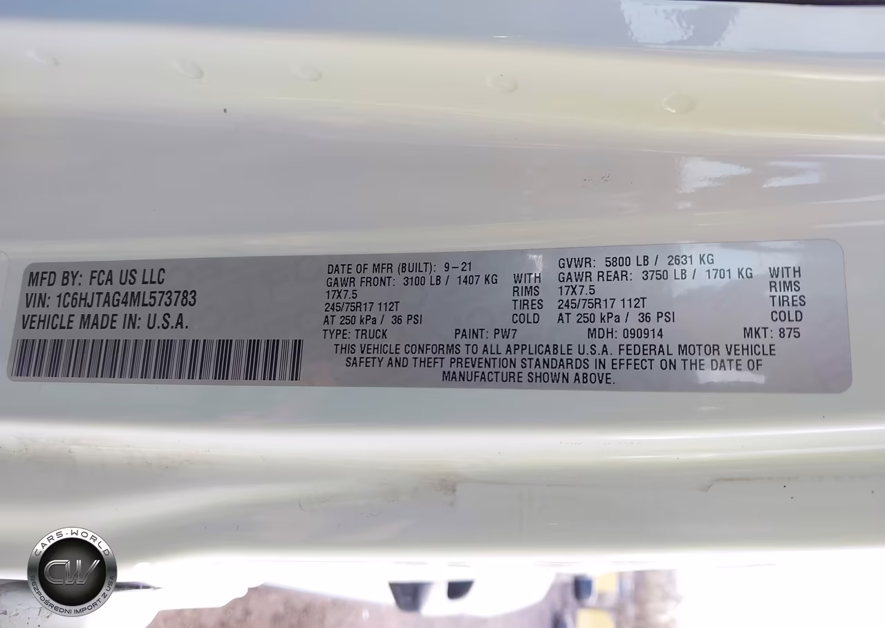 2021 Jeep Gladiator Sport S 4X4 VIN:1C6HJTAG4ML573783 - 9