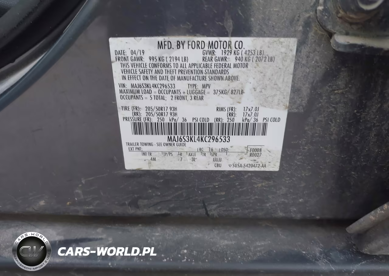 2019 Ford Ecosport Titanium VIN:MAJ6S3KL4KC296533 - 9