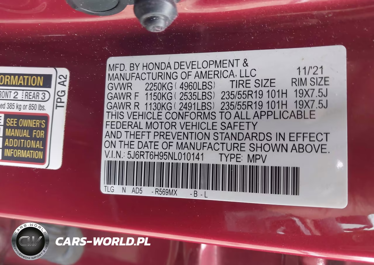 2022 Honda Cr-V Hybrid Touring VIN:5J6RT6H95NL010141 - 9