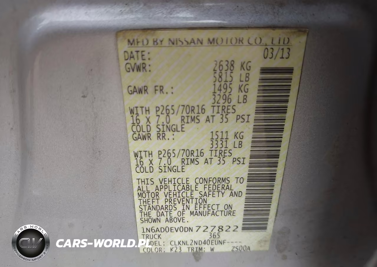 2013 Nissan Frontier Sv VIN:1N6AD0EV0DN727822 - 9