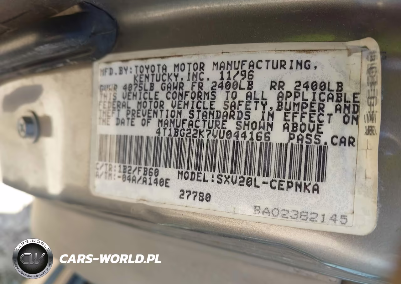 1997 Toyota Camry Le VIN:4T1BG22K7VU044166 - 9