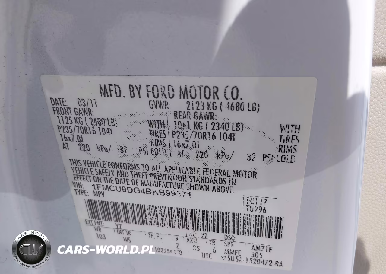 2011 Ford Escape Xlt VIN:1FMCU9DG4BKB99571 - 9