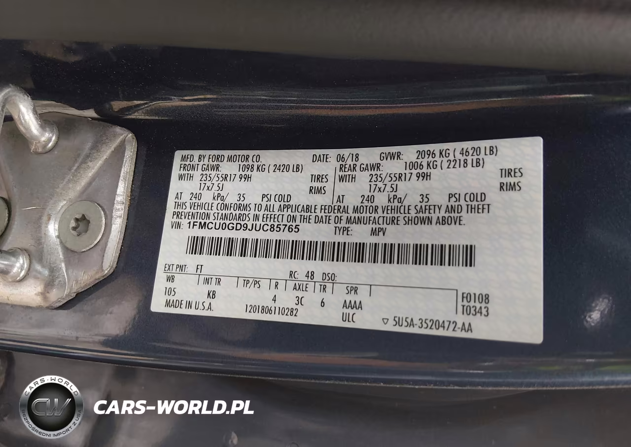2018 Ford Escape Se VIN:1FMCU0GD9JUC85765 - 9