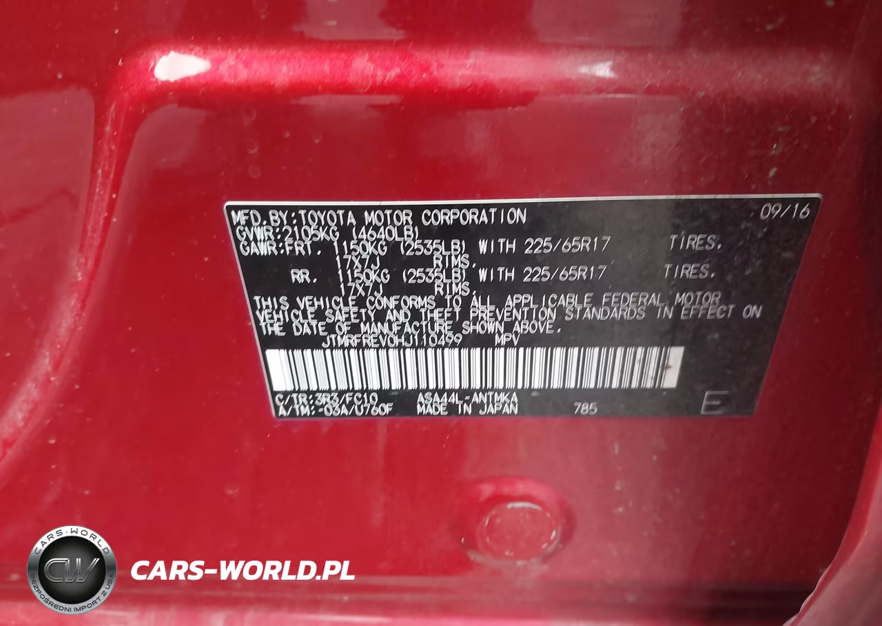 2017 Toyota Rav4 Xle VIN:JTMRFREV0HJ110499 - 9
