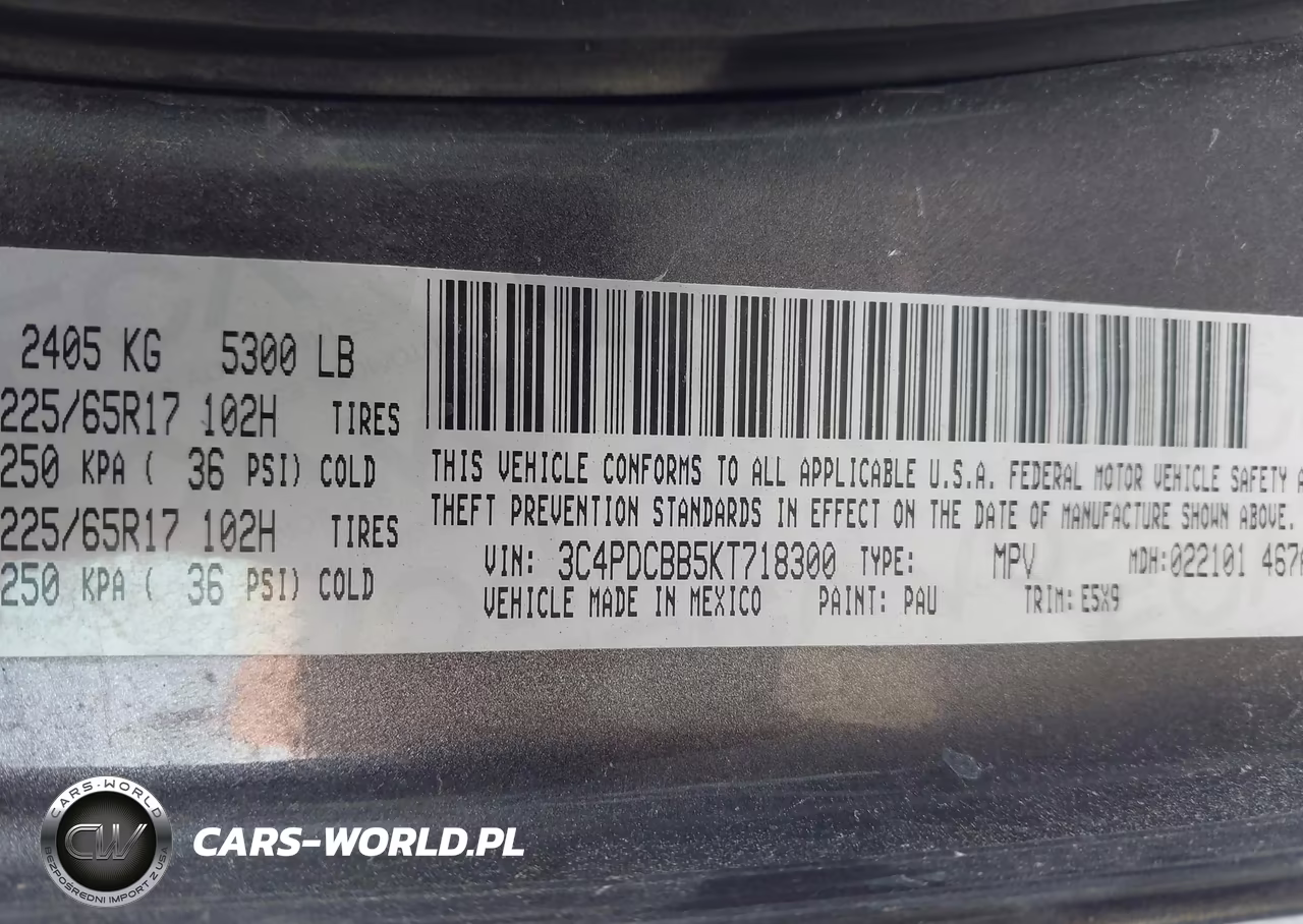 2019 Dodge Journey Se VIN:3C4PDCBB5KT718300 - 9