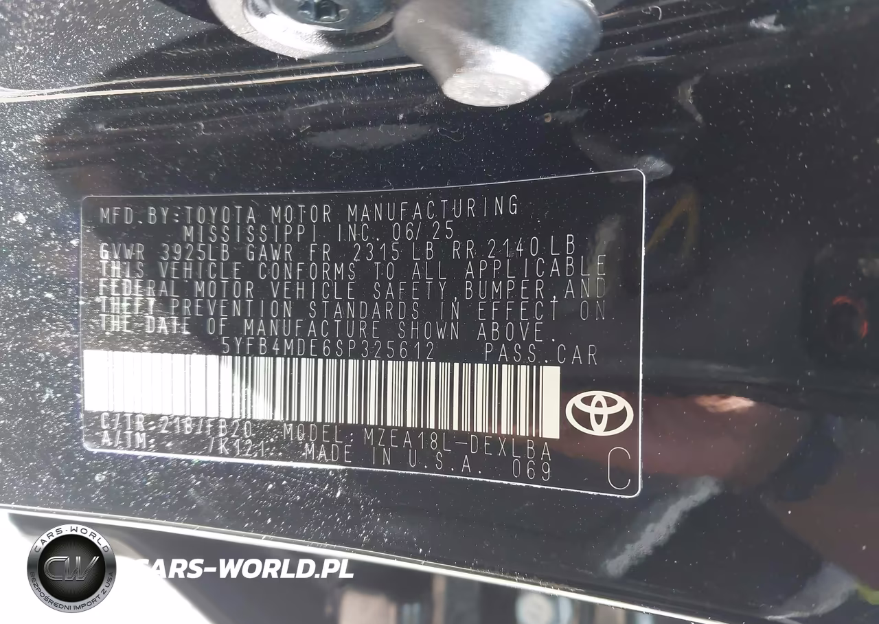 2025 Toyota Corolla Le VIN:5YFB4MDE6SP325612 - 9