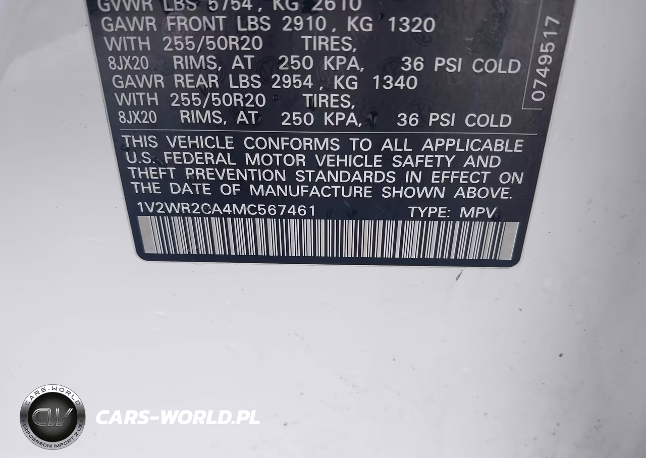 2021 Volkswagen Atlas 3.6L V6 Se W-Technology VIN:1V2WR2CA4MC567461 - 9