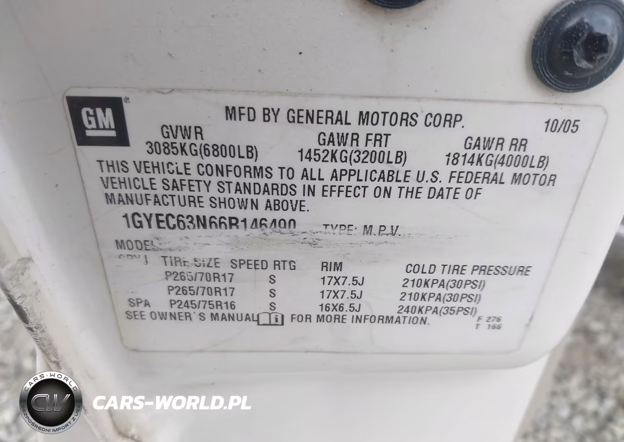 2006 Cadillac Escalade Standard VIN:1GYEC63N66R146490 - 9