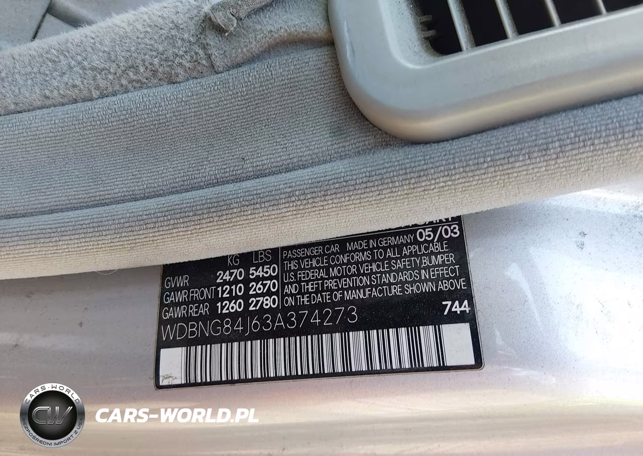 2003 Mercedes-Benz S 500 VIN:WDBNG84J63A374273 - 9