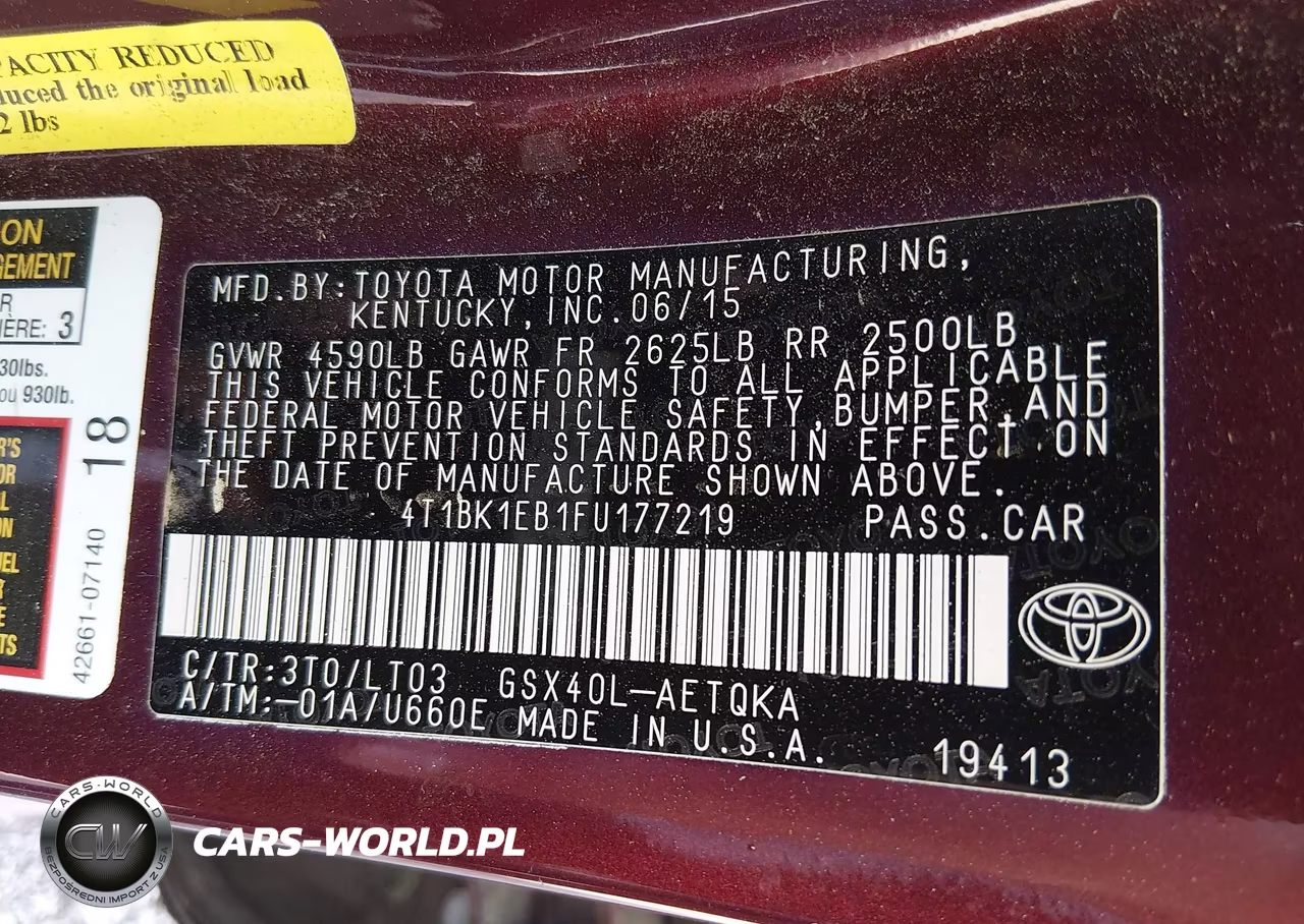 2015 Toyota Avalon Xle Touring VIN:4T1BK1EB1FU177219 - 9
