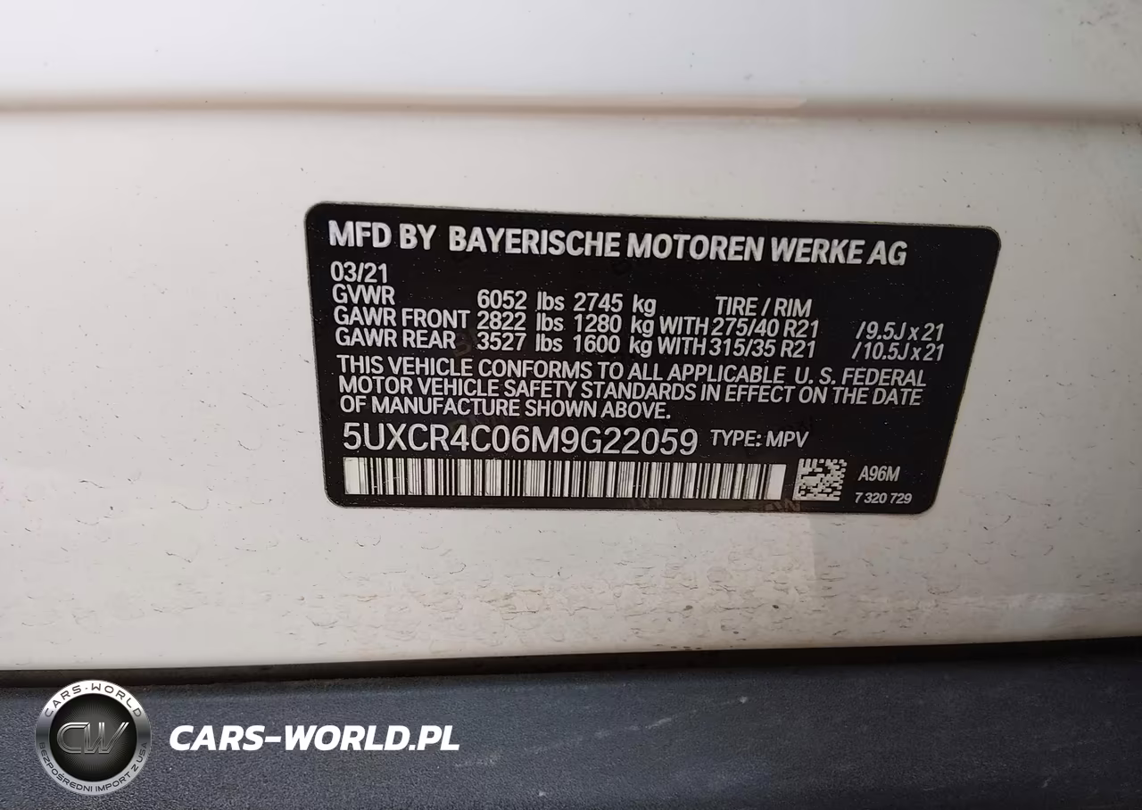 2021 BMW X5 Sdrive40I VIN:5UXCR4C06M9G22059 - 9
