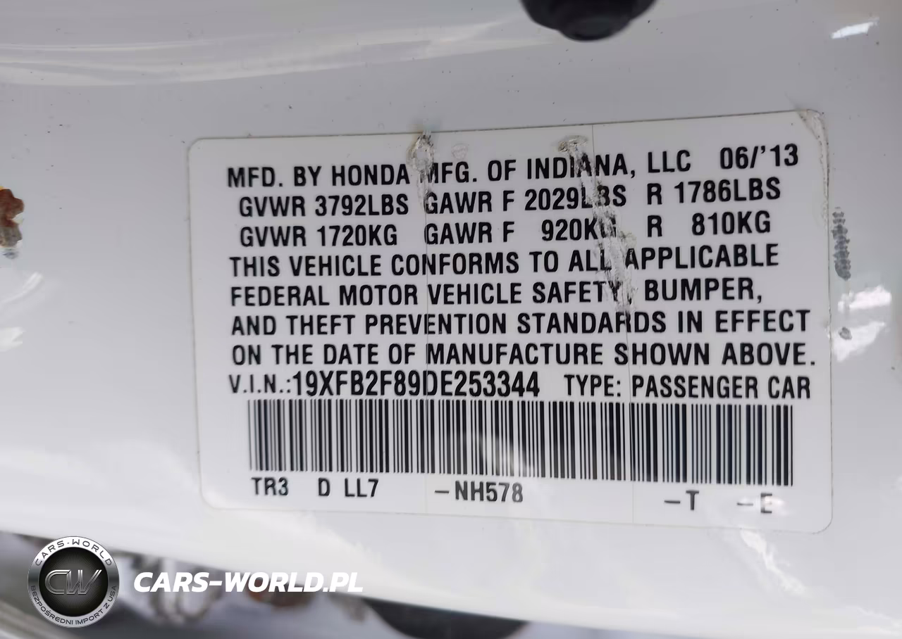 2013 Honda Civic Ex VIN:19XFB2F89DE253344 - 9