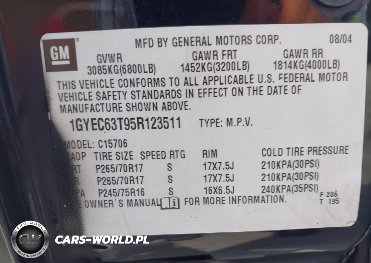 2005 Cadillac Escalade Standard VIN:1GYEC63T95R123511 - 9