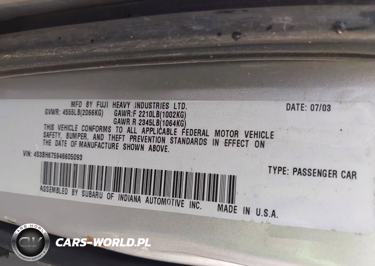 2004 Subaru Outback VIN:4S3BH675946605093 - 9