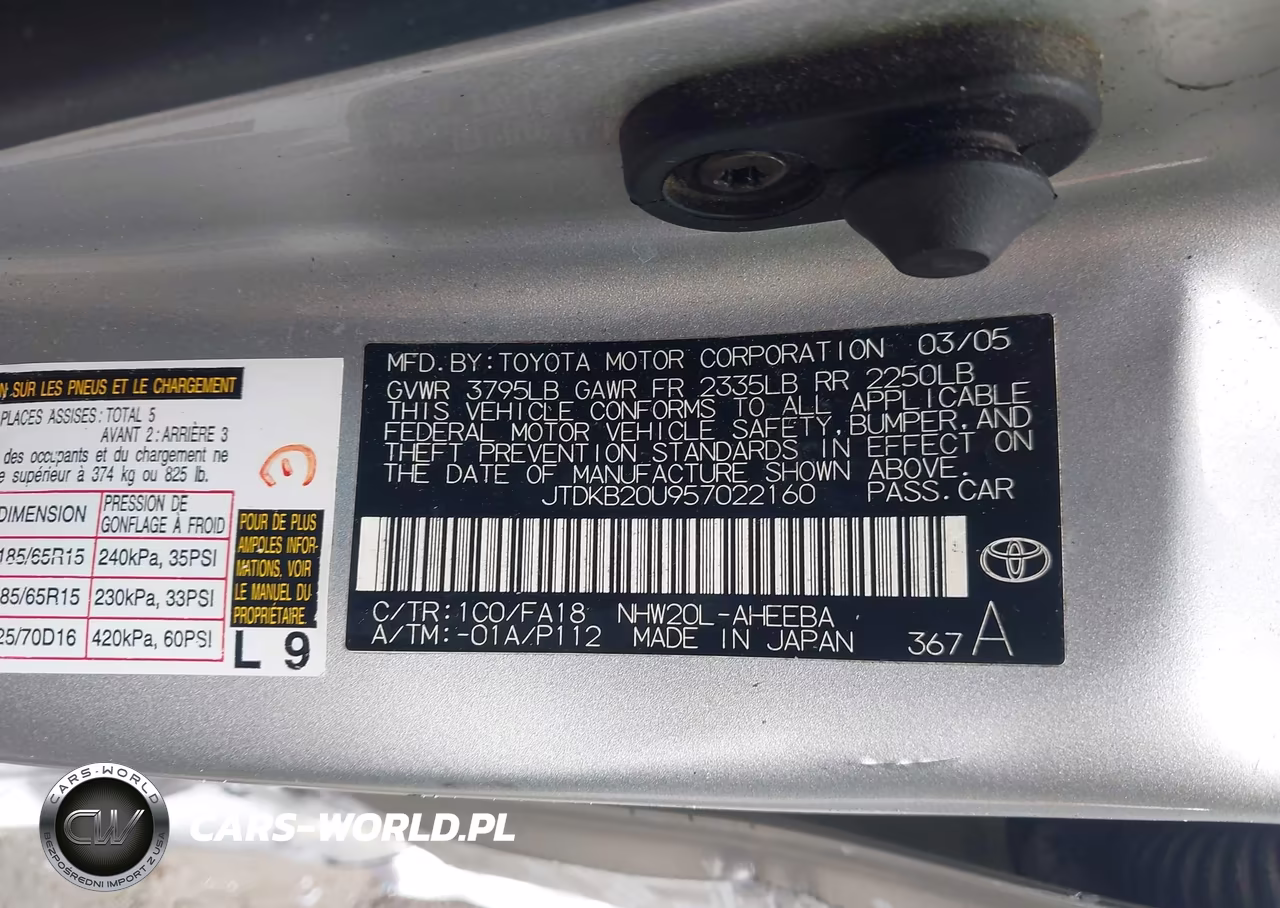 2005 Toyota Prius VIN:JTDKB20U957022160 - 9