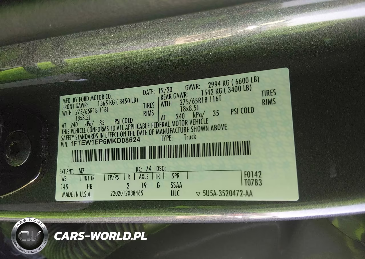 2021 Ford F-150 Lariat VIN:1FTEW1EP6MKD08624 - 9