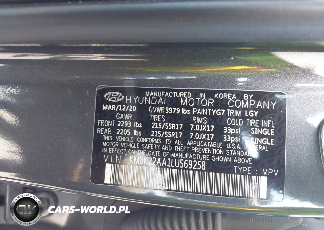 2020 Hyundai Kona Sel VIN:KM8K22AA1LU569258 - 9