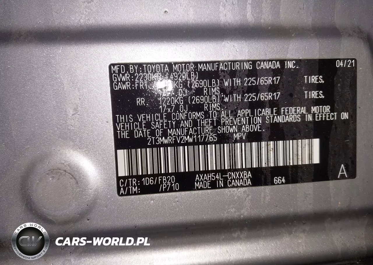 2021 Toyota Rav4 Hybrid Le VIN:2T3MWRFV2MW117765 - 9