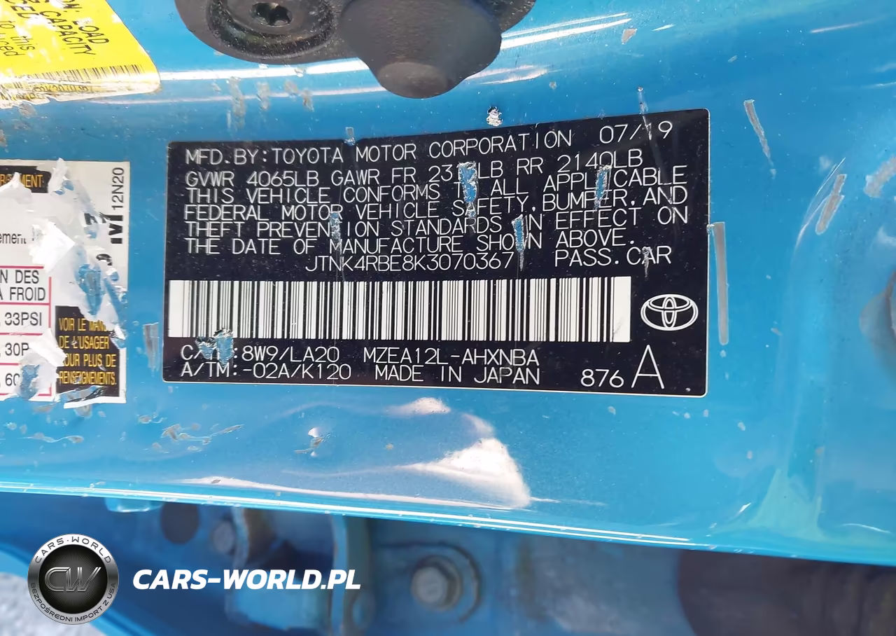 2019 Toyota Corolla Xse VIN:JTNK4RBE8K3070367 - 9