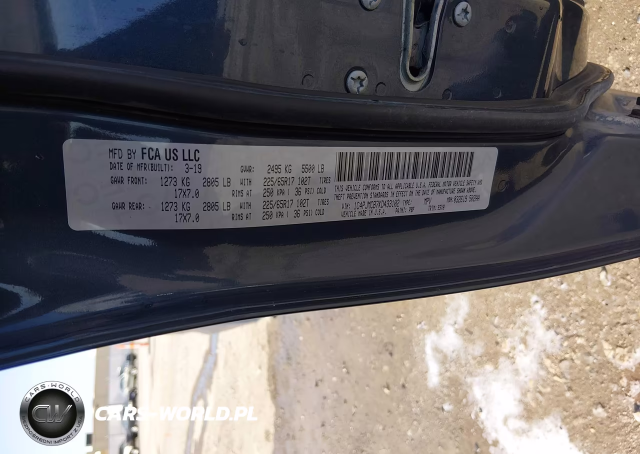2019 Jeep Cherokee Latitude 4X4 VIN:1C4PJMCB7KD433102 - 9