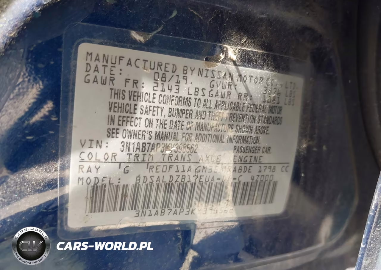 2019 Nissan Sentra Sv VIN:3N1AB7AP3KY398562 - 9