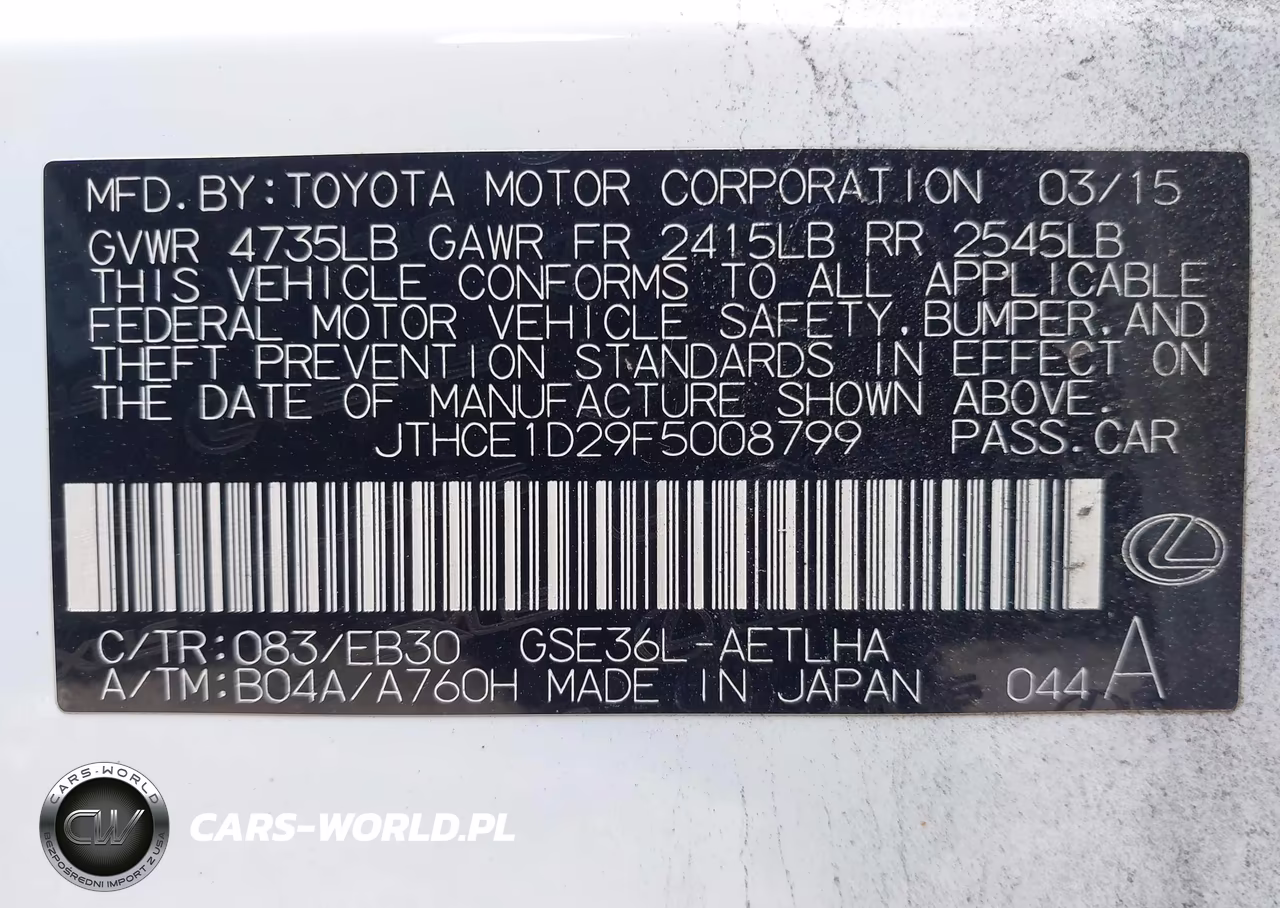 2015 Lexus Is 350 VIN:JTHCE1D29F5008799 - 9