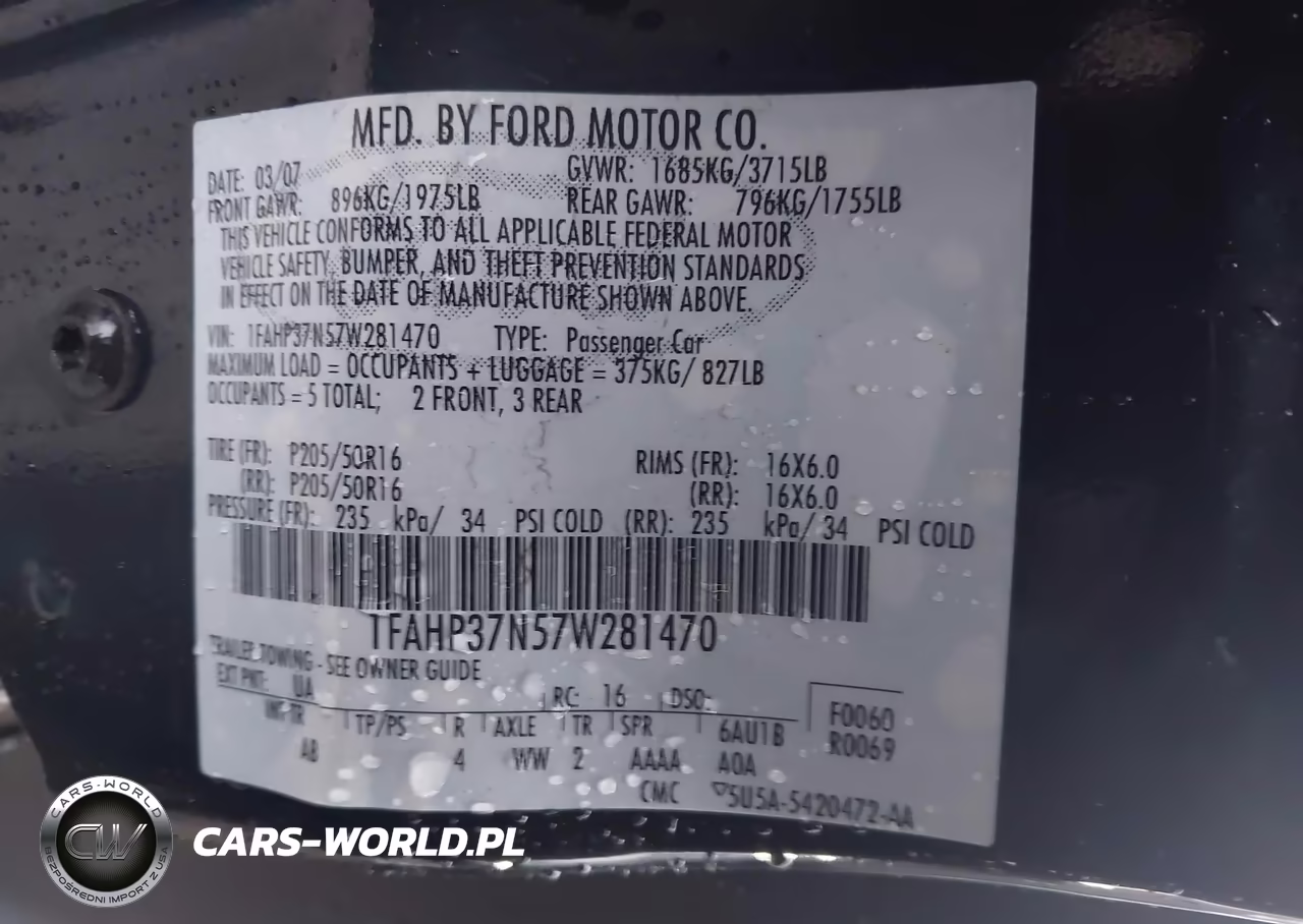 2007 Ford Focus S-Se-Ses VIN:1FAHP37N57W281470 - 9