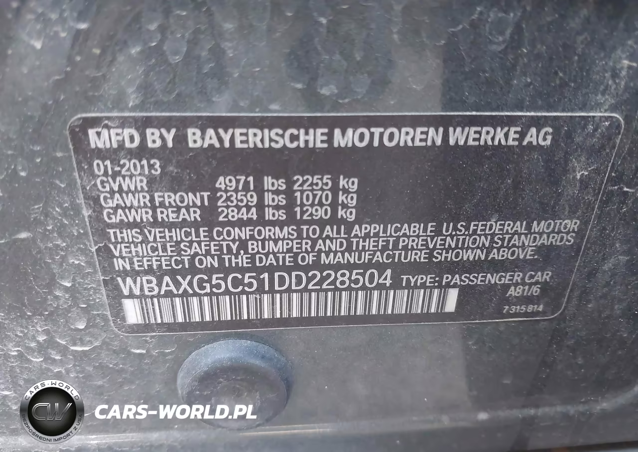 2013 BMW 528I VIN:WBAXG5C51DD228504 - 9