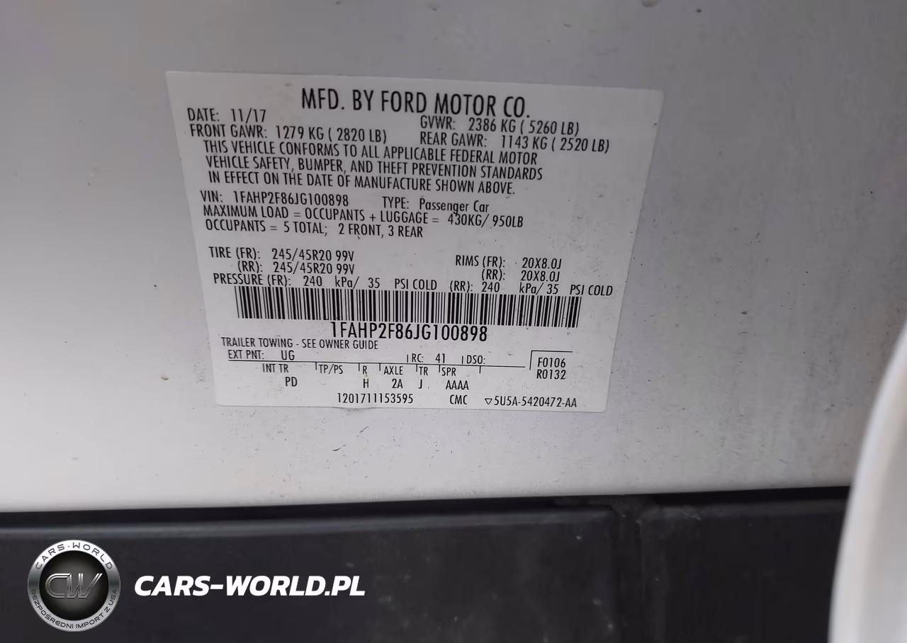 2018 Ford Taurus Limited VIN:1FAHP2F86JG100898 - 9