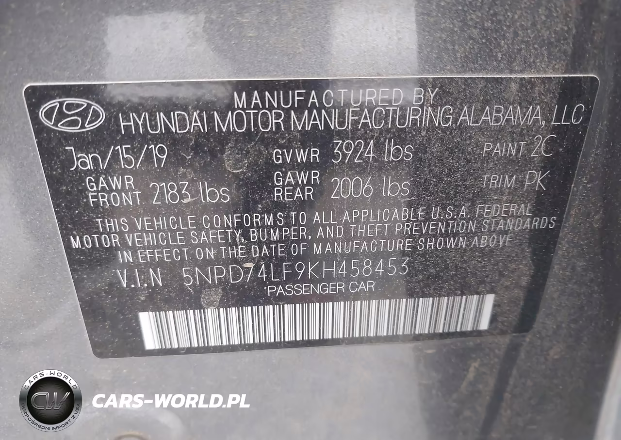 2019 Hyundai Elantra Se VIN:5NPD74LF9KH458453 - 9