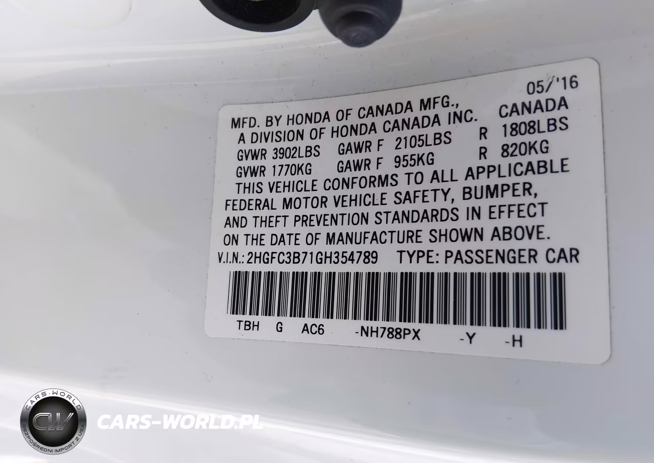 2016 Honda Civic Ex-L VIN:2HGFC3B71GH354789 - 9