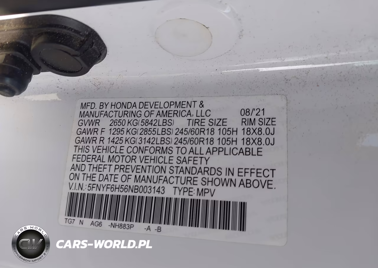 2022 Honda Pilot Awd Ex-L VIN:5FNYF6H56NB003143 - 9