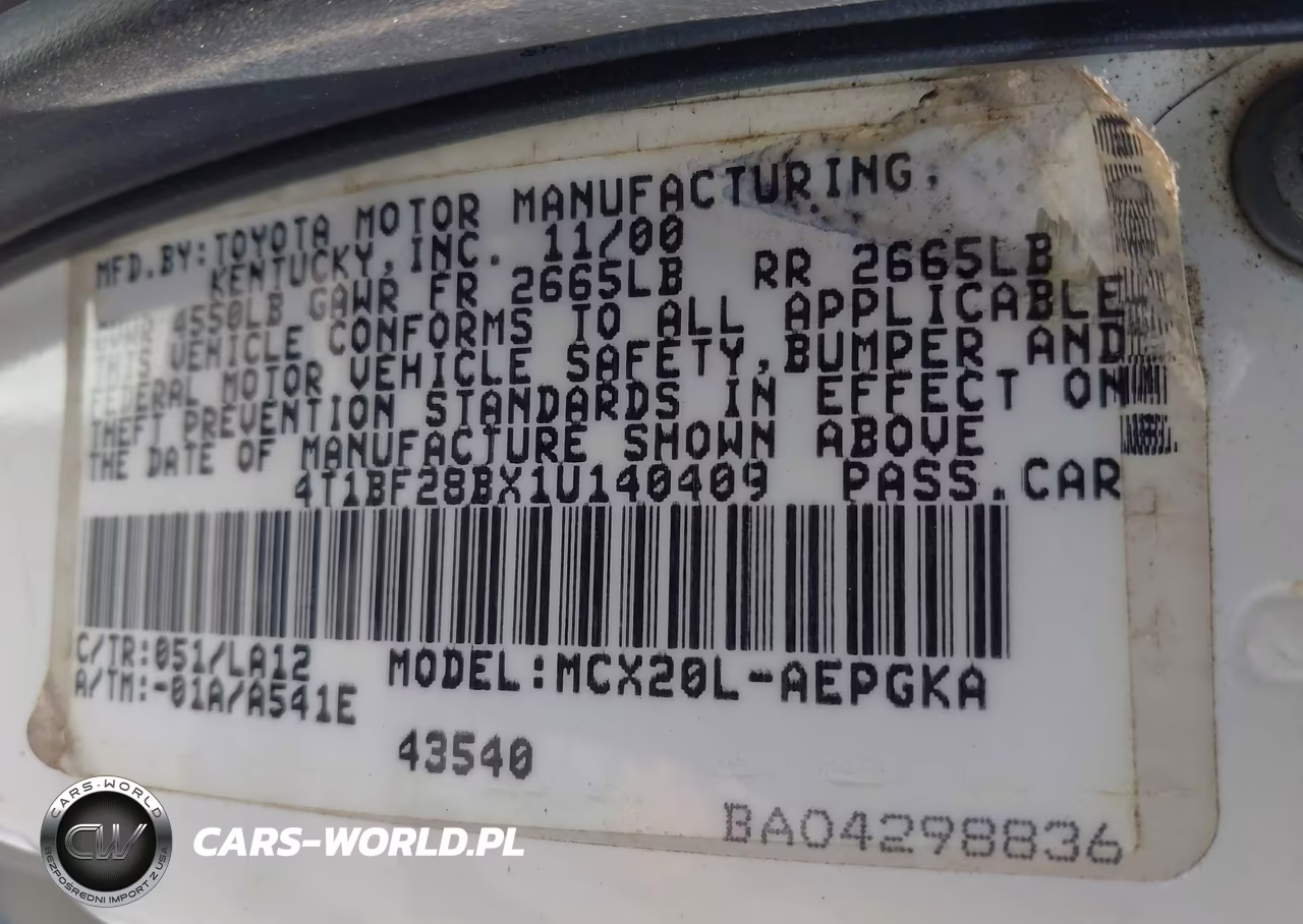 2001 Toyota Avalon Xls VIN:4T1BF28BX1U140409 - 9