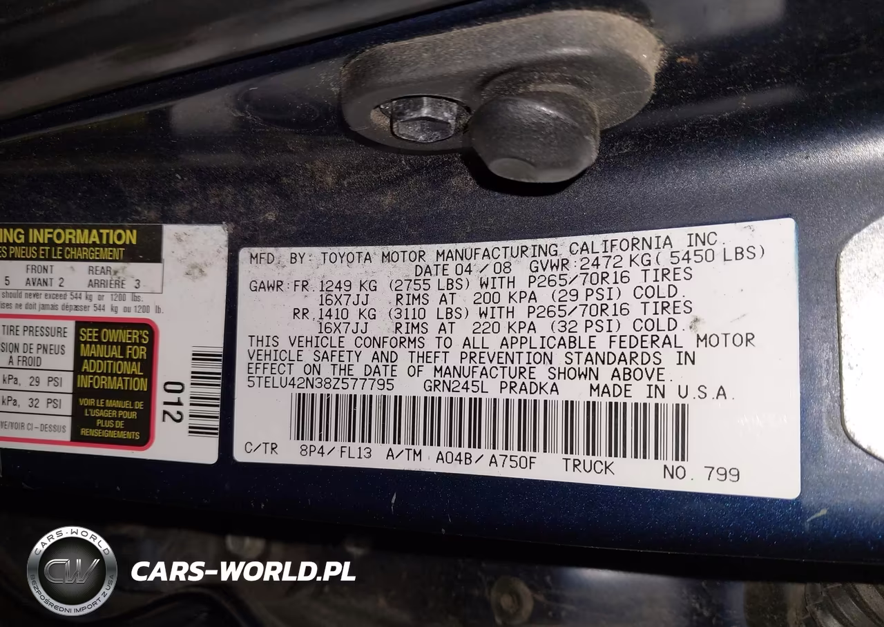 2008 Toyota Tacoma Base V6 VIN:5TELU42N38Z577795 - 9