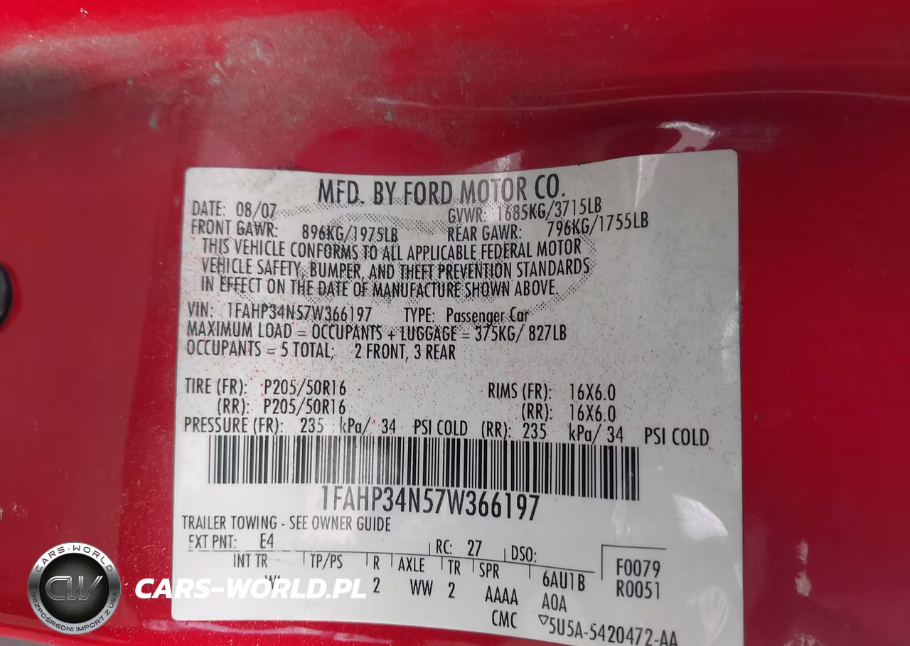 2007 Ford Focus S-Se-Ses VIN:1FAHP34N57W366197 - 9